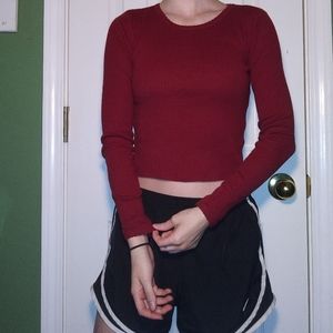 Long sleeve burgundy shirt